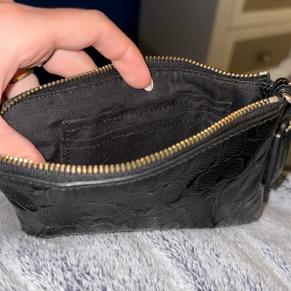 Coach Black Embossed Wristlet - Picture 4 of 5